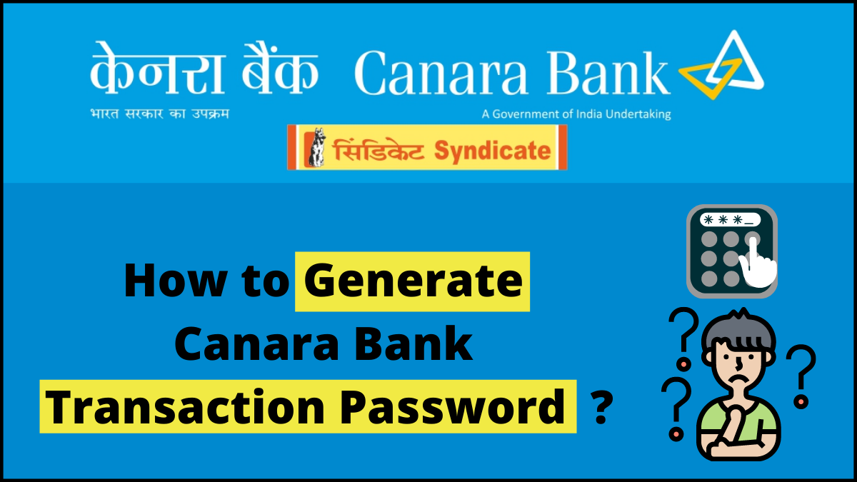 transaction password canara bank net banking